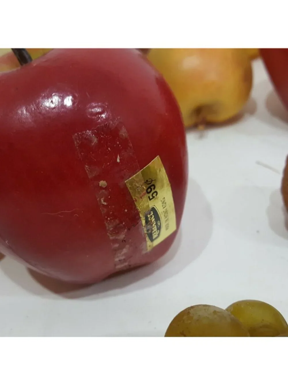 Vintage Fake Faux Artificial Fruit Grapes Apples Orange Lot of 24 Decor Bowl